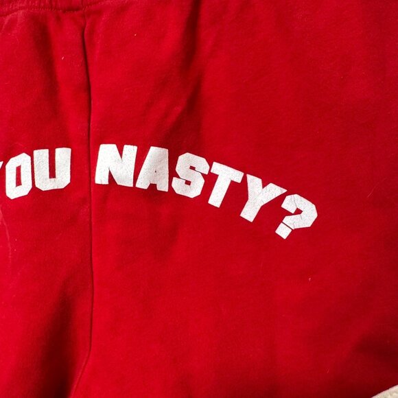 Vintage 2000s Y2K Panic! At The Disco Booty Shorts Are You Nasty? Womens Red M - Picture 5 of 5